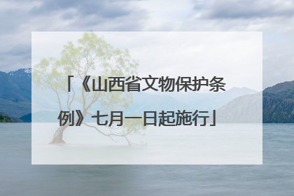 《山西省文物保护条例》七月一日起施行