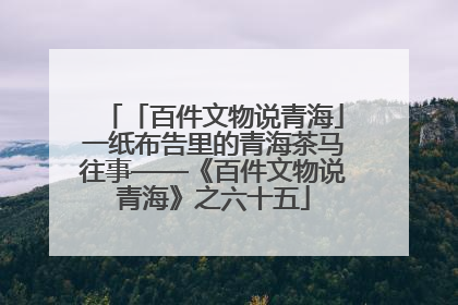 「百件文物说青海」一纸布告里的青海茶马往事——《百件文物说青海》之六十五