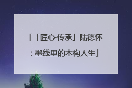 「匠心·传承」陆德怀：墨线里的木构人生