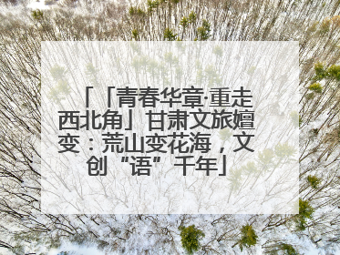 「青春华章·重走西北角」甘肃文旅嬗变：荒山变花海，文创“语”千年