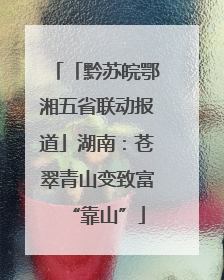 「黔苏皖鄂湘五省联动报道」湖南：苍翠青山变致富“靠山”