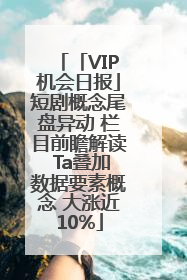 「VIP机会日报」短剧概念尾盘异动 栏目前瞻解读 Ta叠加数据要素概念 大涨近10%