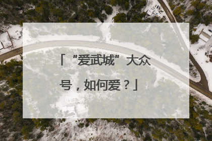“爱武城”大众号，如何爱？