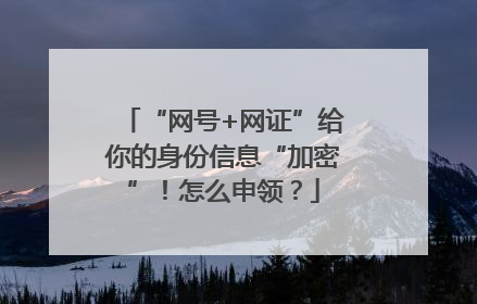 “网号+网证”给你的身份信息“加密”！怎么申领？