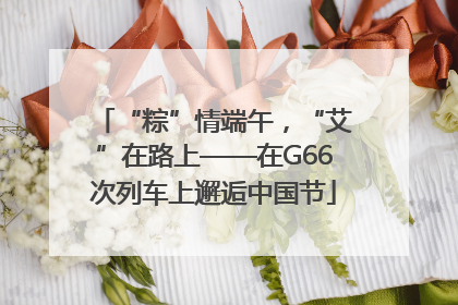 “粽”情端午，“艾”在路上——在G66次列车上邂逅中国节