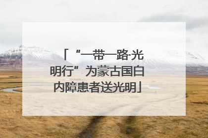 “一带一路·光明行”为蒙古国白内障患者送光明