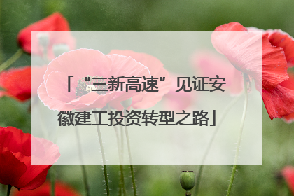 “三新高速”见证安徽建工投资转型之路