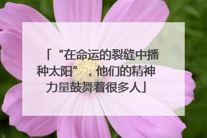 “在命运的裂缝中播种太阳”，他们的精神力量鼓舞着很多人