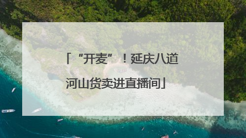 “开麦”！延庆八道河山货卖进直播间