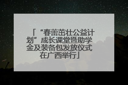 “春蕾茁壮公益计划”成长课堂暨助学金及装备包发放仪式在广西举行
