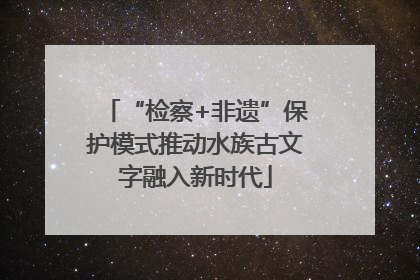 “检察+非遗”保护模式推动水族古文字融入新时代