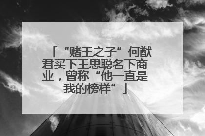 “赌王之子”何猷君买下王思聪名下商业，曾称“他一直是我的榜样”