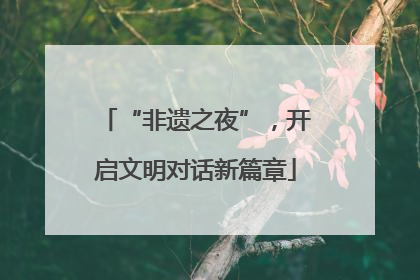“非遗之夜”，开启文明对话新篇章