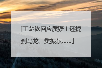 王楚钦回应质疑！还提到马龙、樊振东……