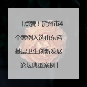 点赞！滨州市4个案例入选山东省基层卫生创新发展论坛典型案例