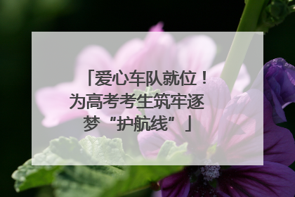 爱心车队就位！为高考考生筑牢逐梦“护航线”