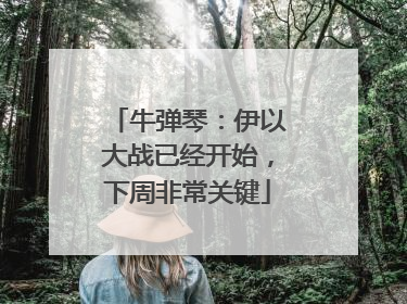 牛弹琴：伊以大战已经开始，下周非常关键