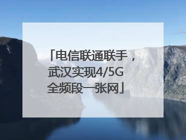 电信联通联手，武汉实现4/5G全频段一张网
