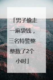 男子偷走一麻袋钱，三名特警整整数了2个小时