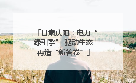 甘肃庆阳：电力“绿引擎” 驱动生态再造“新答卷”