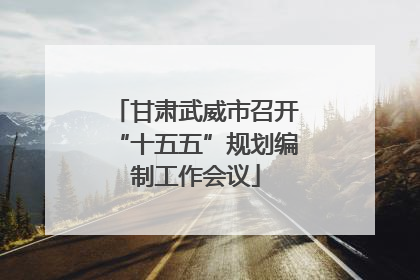 甘肃武威市召开“十五五”规划编制工作会议