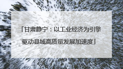 甘肃静宁：以工业经济为引擎 驱动县域高质量发展加速度