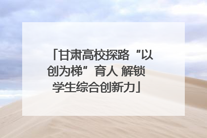 甘肃高校探路“以创为梯”育人 解锁学生综合创新力