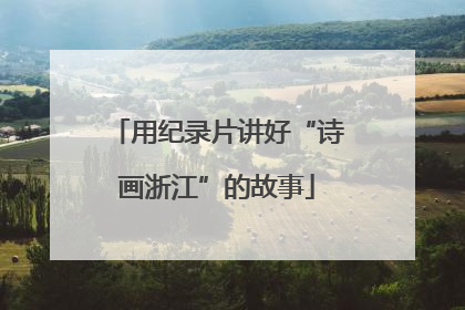 用纪录片讲好“诗画浙江”的故事