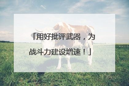用好批评武器，为战斗力建设增速！