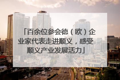 百余位参会德（欧）企业家代表走进顺义，感受顺义产业发展活力
