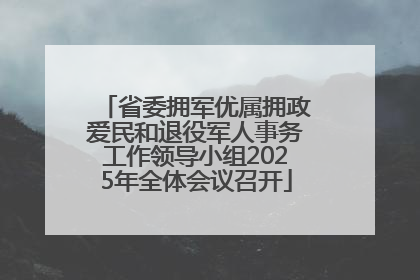 省委拥军优属拥政爱民和退役军人事务工作领导小组2025年全体会议召开