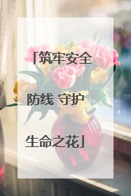 筑牢安全防线 守护生命之花