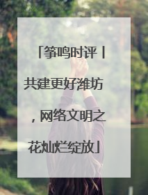 筝鸣时评丨共建更好潍坊，网络文明之花灿烂绽放