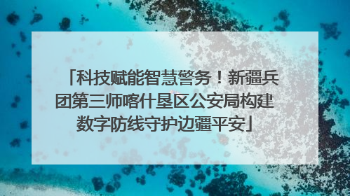 科技赋能智慧警务！新疆兵团第三师喀什垦区公安局构建数字防线守护边疆平安