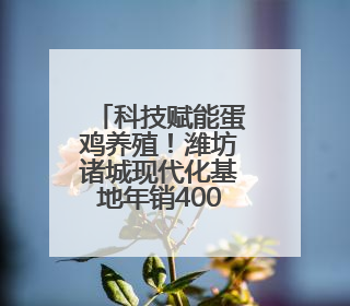科技赋能蛋鸡养殖！潍坊诸城现代化基地年销4000万