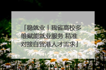 稳就业丨我省高校多维赋能就业服务 精准对接自贸港人才需求