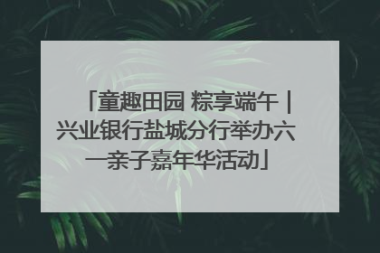 童趣田园 粽享端午｜兴业银行盐城分行举办六一亲子嘉年华活动