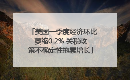 美国一季度经济环比萎缩0.2% 关税政策不确定性拖累增长