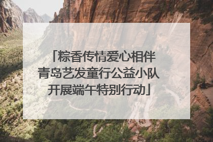 粽香传情爱心相伴 青岛艺发童行公益小队开展端午特别行动