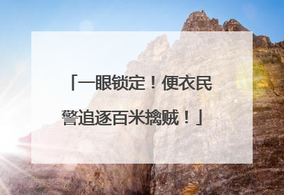 一眼锁定！便衣民警追逐百米擒贼！