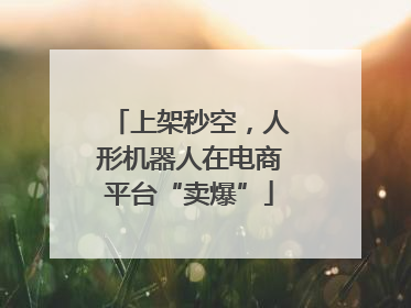 上架秒空，人形机器人在电商平台“卖爆”