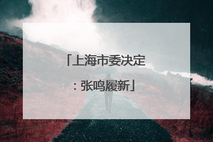 上海市委决定：张鸣履新