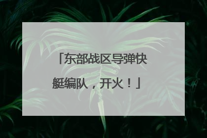 东部战区导弹快艇编队，开火！