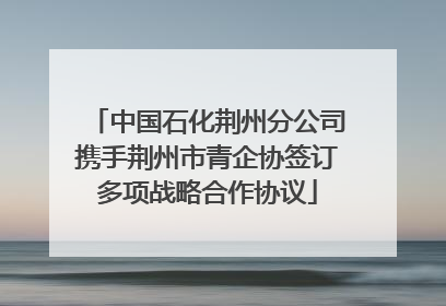 中国石化荆州分公司携手荆州市青企协签订多项战略合作协议
