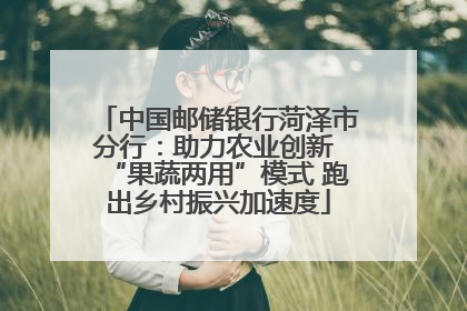 中国邮储银行菏泽市分行：助力农业创新 “果蔬两用”模式 跑出乡村振兴加速度