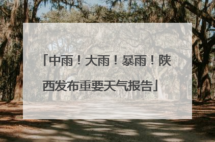 中雨！大雨！暴雨！陕西发布重要天气报告