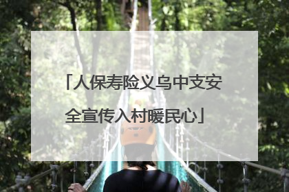 人保寿险义乌中支安全宣传入村暖民心