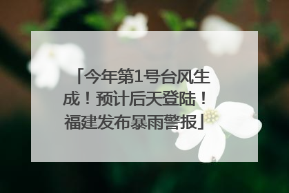 今年第1号台风生成！预计后天登陆！福建发布暴雨警报