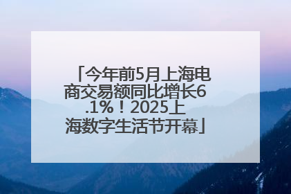 今年前5月上海电商交易额同比增长6.1%！2025上海数字生活节开幕