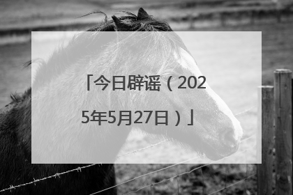 今日辟谣（2025年5月27日）